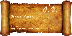 Grusz Verner névjegykártya